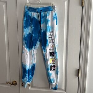 MTV Kids Blue and White Tie-Dye Joggers